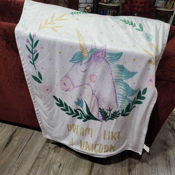 Unicorn double sided baby blanket - Picture 1 of 6
